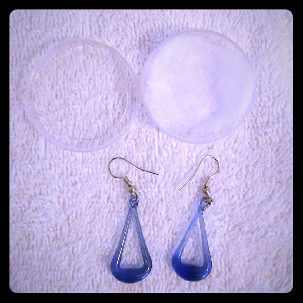 Handmade blue glass earrings!